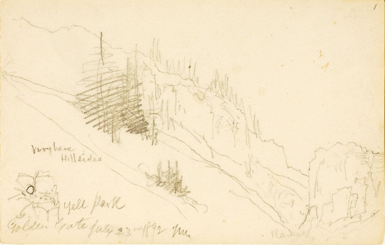 Yellowstone Park, Golden Gate af Thomas Moran