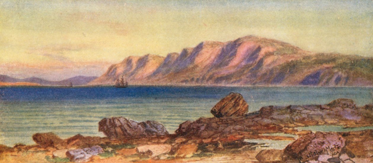 Cape Porcupine, Gut of Canso, Cape Breton (farvelitografi) af Thomas Mower Martin
