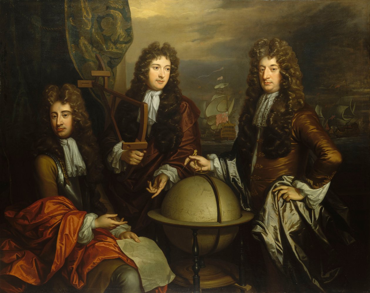 John Benbow (1653-1702), Sir Ralph Delavalle (ca. 1645-1707) og Thomas Phillips (ca. 1635-1693) af Thomas Murray