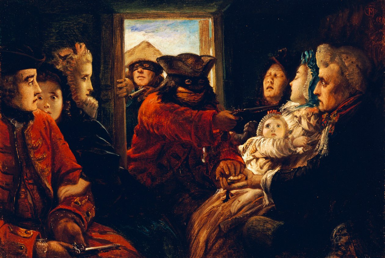 Rejser forbi 1760, "Dine penge eller dit liv", 1861 af Thomas Musgrave Joy