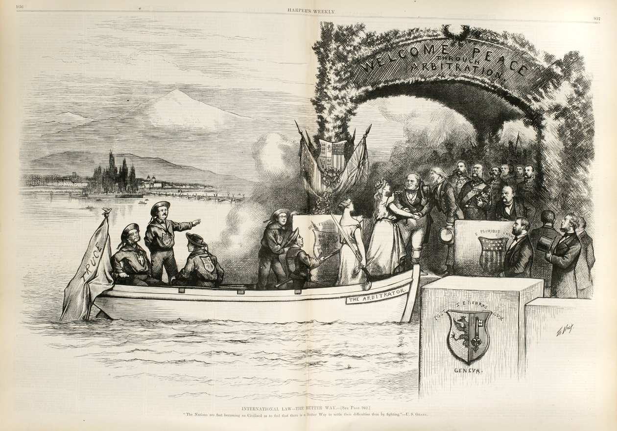 International Law - The Better Way..., 1874 (trægravering) af Thomas Nast