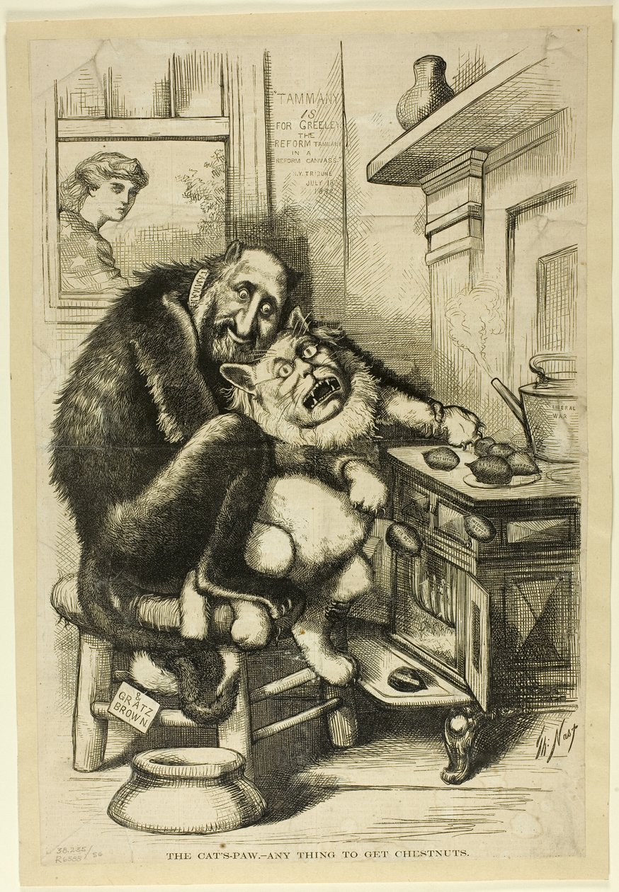 Kattepote, hvad som helst for at få kastanjer af Thomas Nast