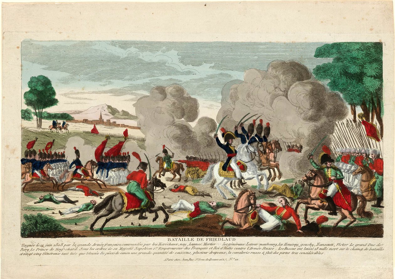 Battle of Friedland - The Battle of Friedland. A Charge of the Russian Leib Guard on 14 June 1807 - Naudet, Thomas Charlesdani af Thomas Naudet