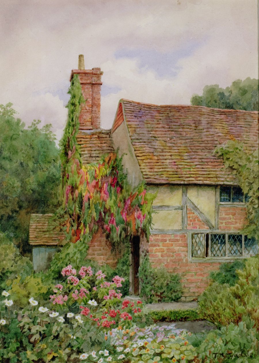 En Old World Cottage Garden af Thomas Nicholson Tyndale