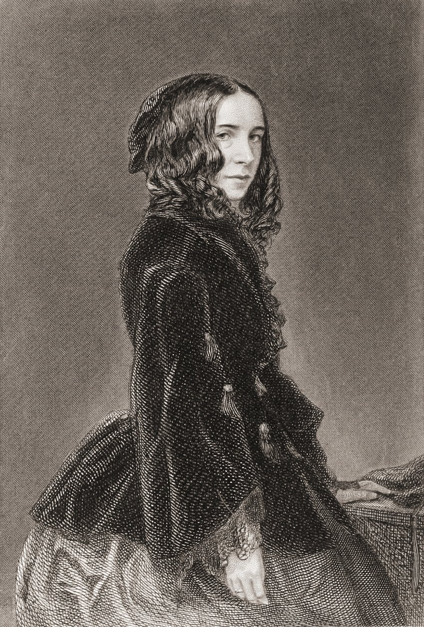 Elizabeth Barrett Browning, Poetiske værker bind I, kobberstik af Thomas Oldham Barlow