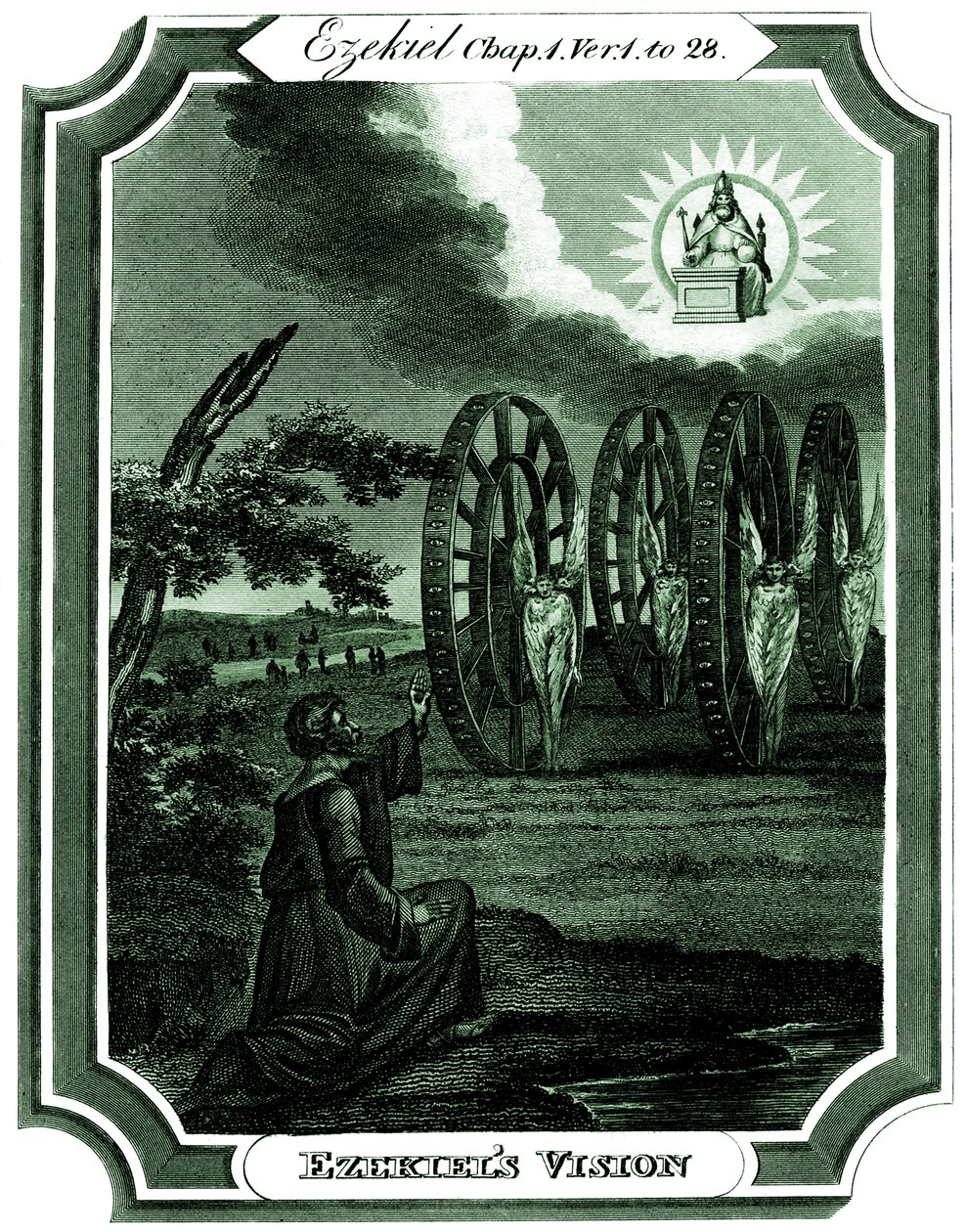 Ezekiel har et syn (indgravering) af Thomas Oldham Barlow