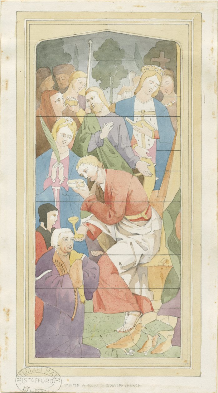 Biddulph (ny) kirke - vandfarvemaleri, nd [?1837] (maleri) af Thomas Peploe Wood
