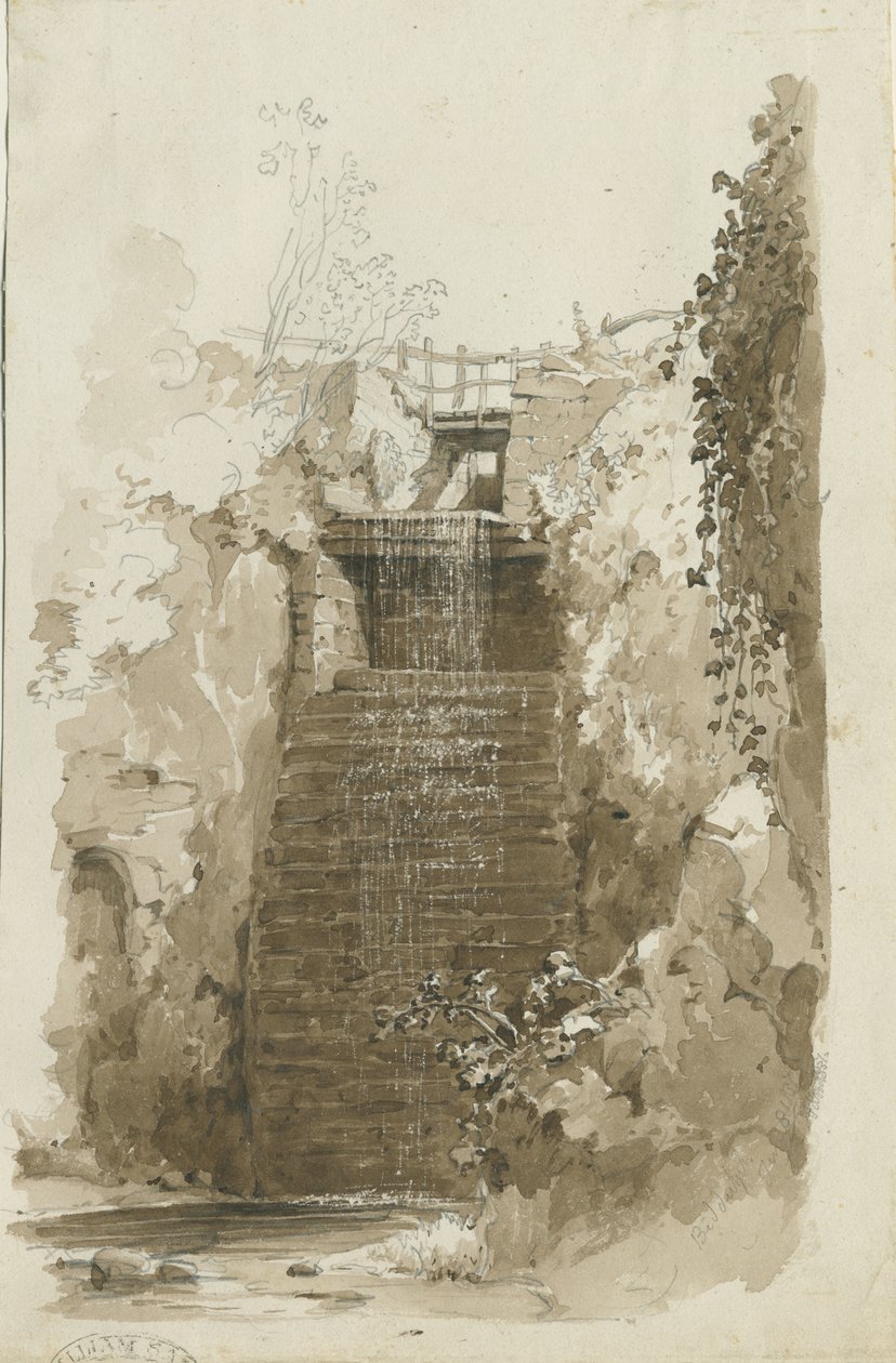 Biddulph - landlig udsigt: pen og vask tegning, 8. juni 1837 (tegning) af Thomas Peploe Wood