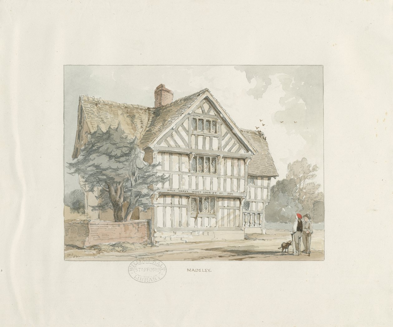 Madeley - Old House: akvarelmaling af Thomas Peploe Wood