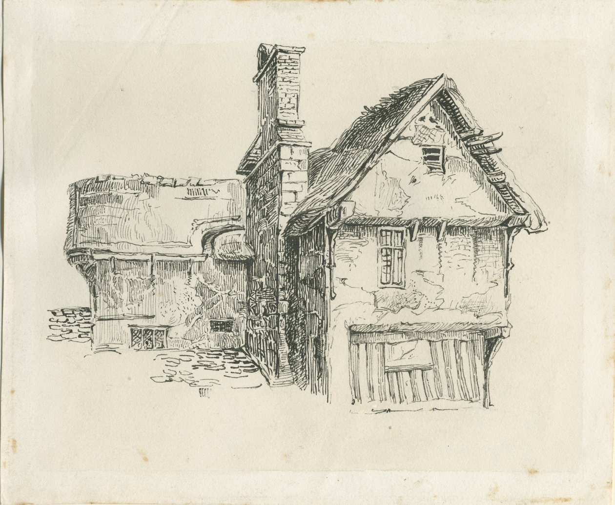 Standon Hall: pen- og blæktegning og [midten af det 19. århundrede] (tegning) af Thomas Peploe Wood