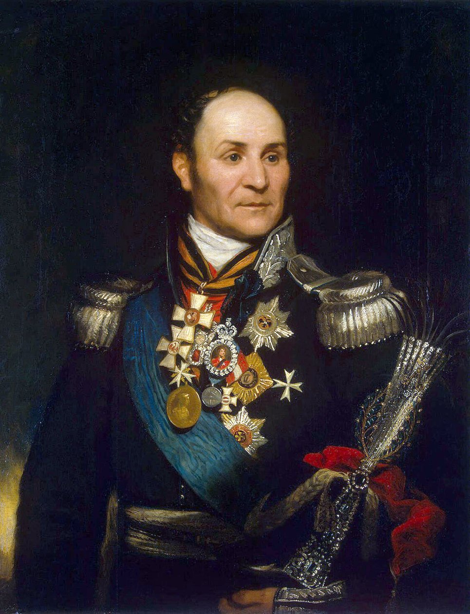 Portræt af grev Matvei Ivanovich Platov (1757-1818) (Matvei Ivanovitch Platov) billede fra 1814 de Phillips, Thomas (1770-1845) State Hermitage, St. af Thomas Phillips