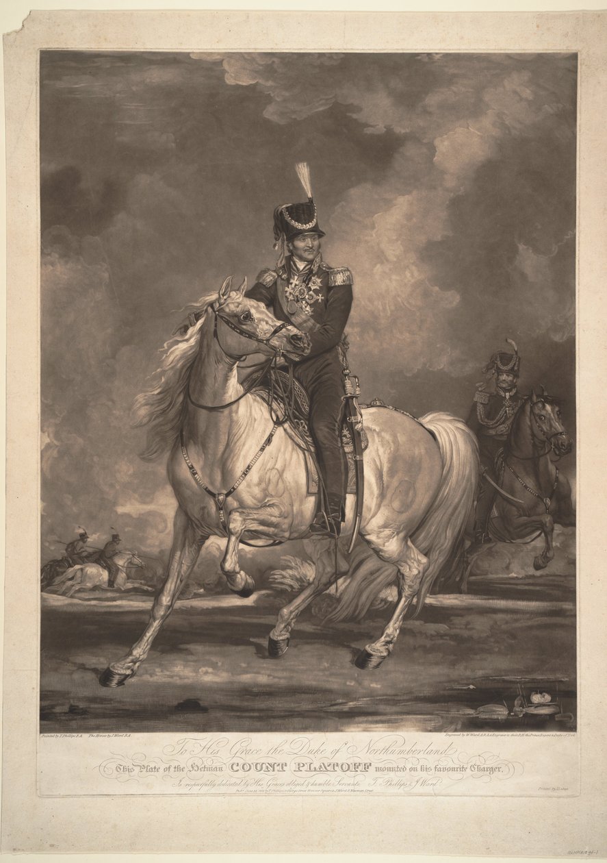 Portræt af grev Matvei Ivanovich Platov 1757-1818, 1815 af Thomas Phillips