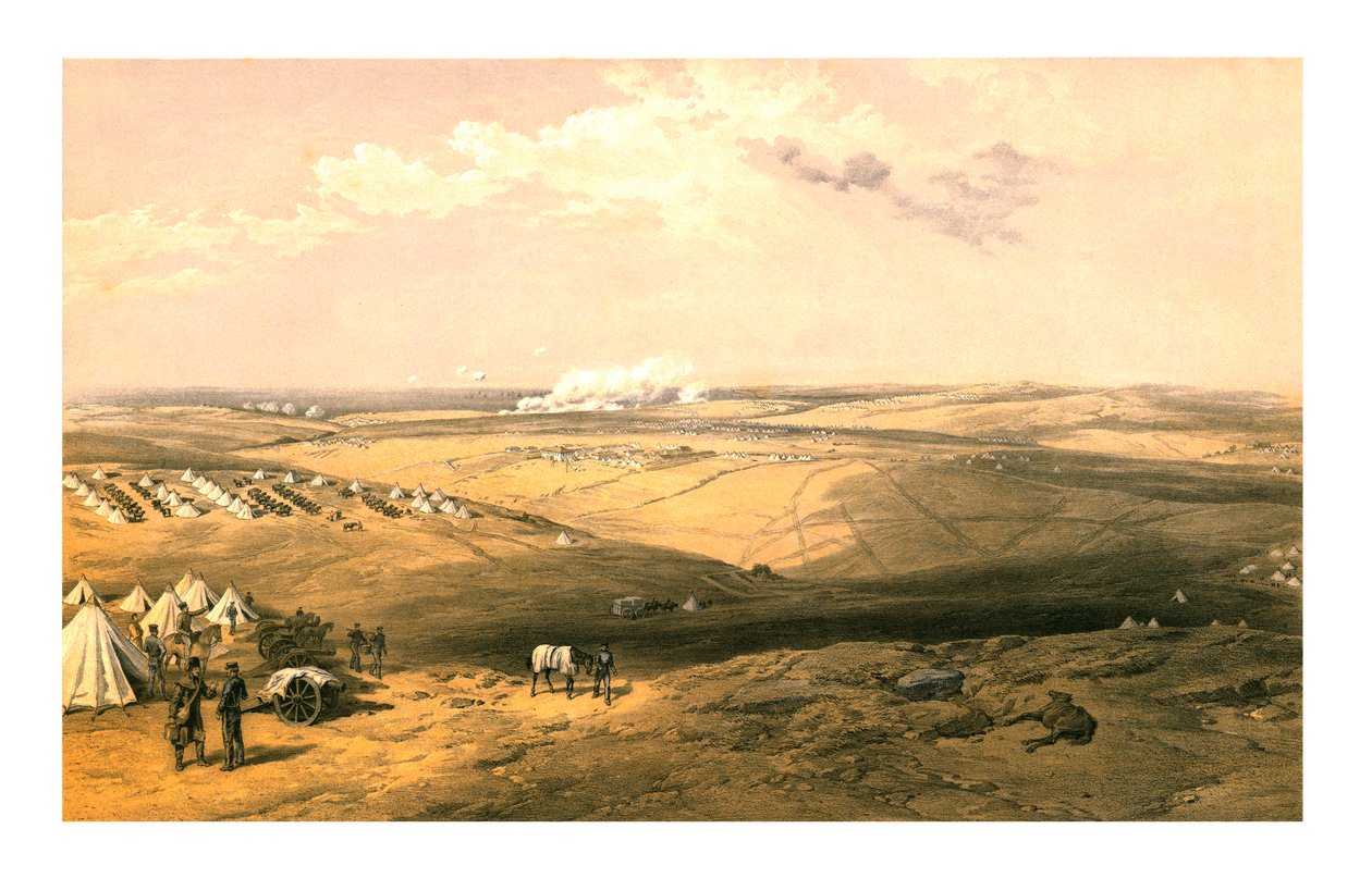 Fjernsyn over Lord Raglans hovedkvarter før Sebastopol, 1855. af Thomas Picken