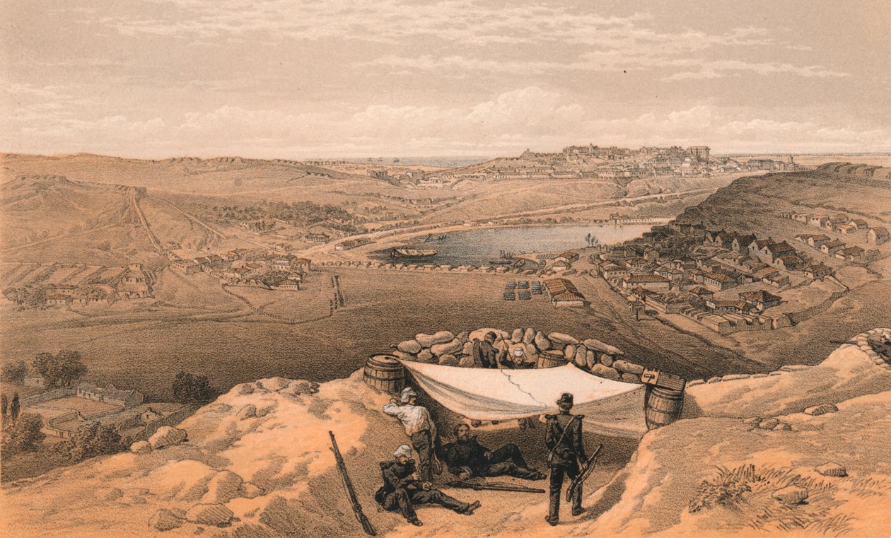 Sebastopols bybatterier eller indre befæstninger, 1856 af Thomas Picken