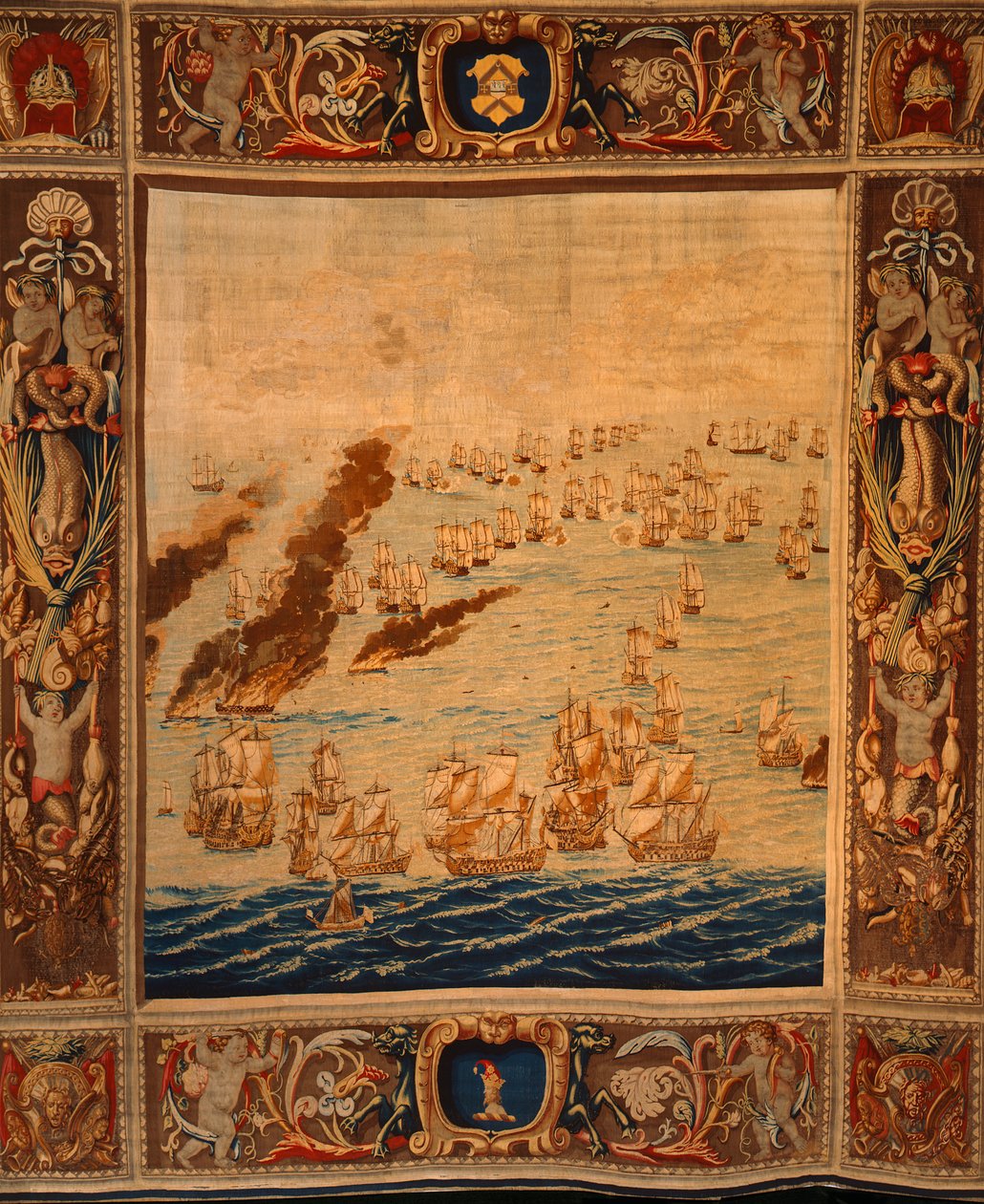 Mortlake tapestry: Fireships in Action, ca. 1685 (tekstil) af Thomas Poyntz