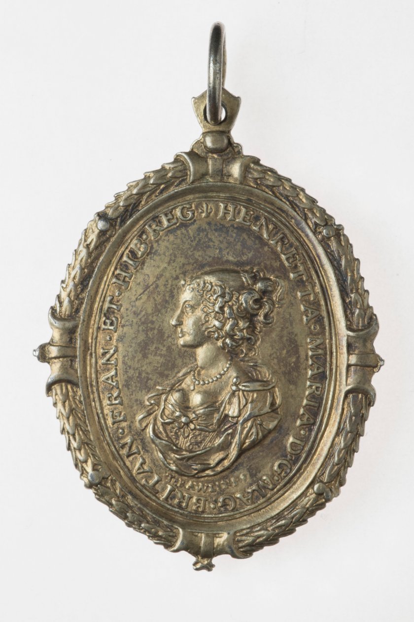Charles I og Henrietta Maria tilhængermærke, ca. 1649 (forgyldt sølv) af Thomas Rawlins
