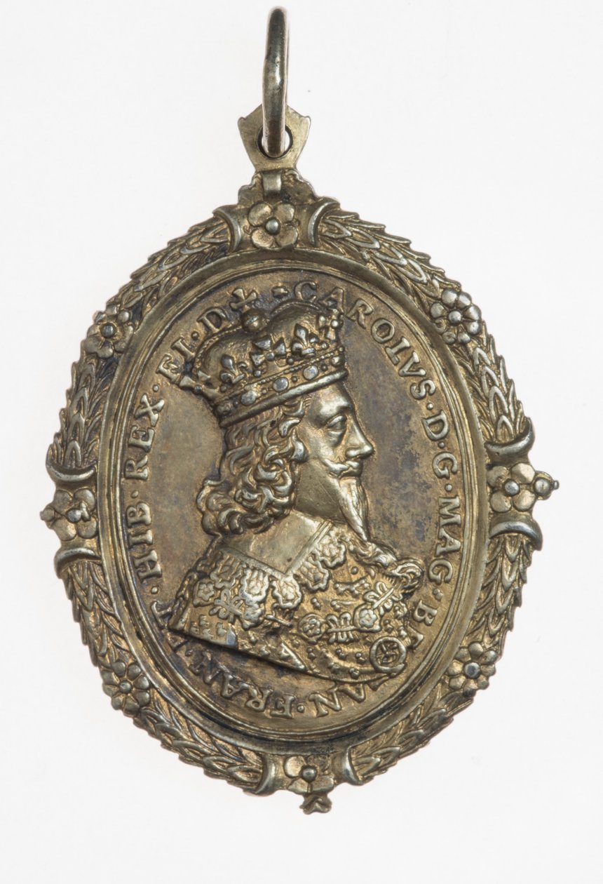 Charles I og Henrietta Maria supportermærke, ca. 1649 (forgyldt sølv) af Thomas Rawlins