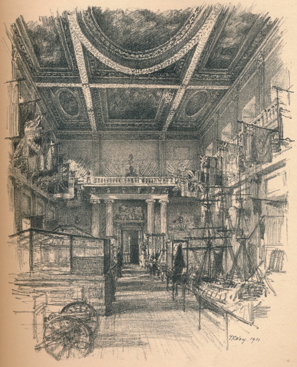 Interiør af banketsalen, Whitehall Palace, 1902 af Thomas Robert Way