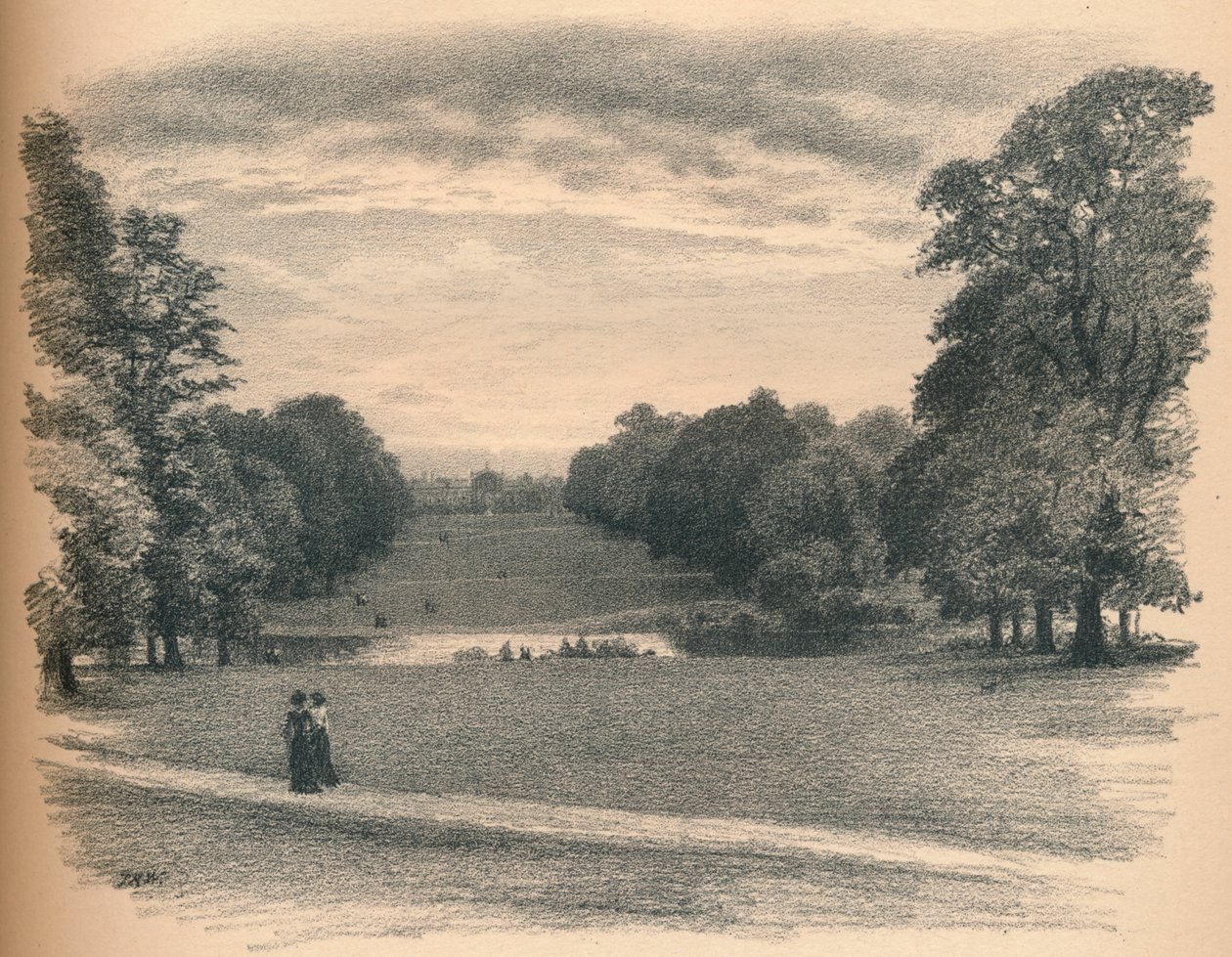 The Vista, Kensington Palace, 1902 af Thomas Robert Way
