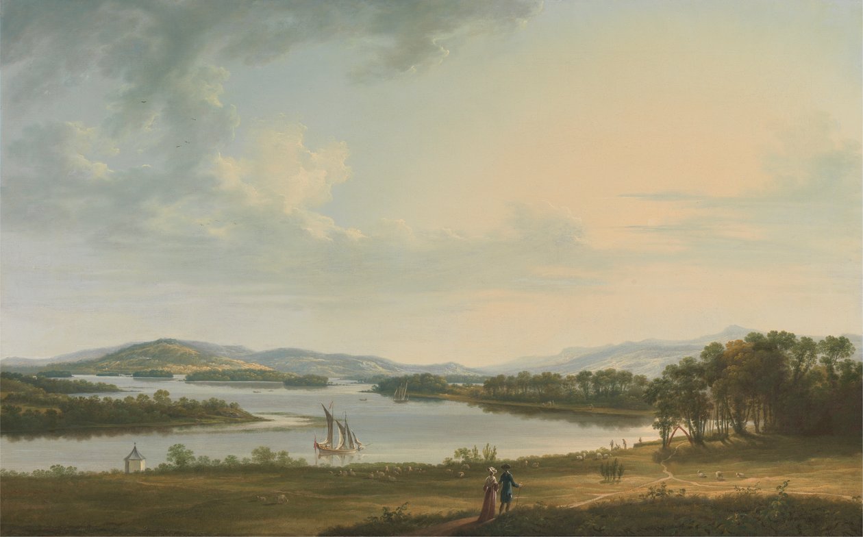 Bank på Ninney og Lough Erne fra Bellisle, County Fermanagh, Irland af Thomas Roberts
