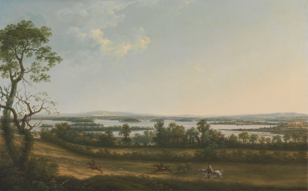 Lough Erne fra Knock Ninney, med Bellisle i det fjerne, County Fermanagh, Irland af Thomas Roberts