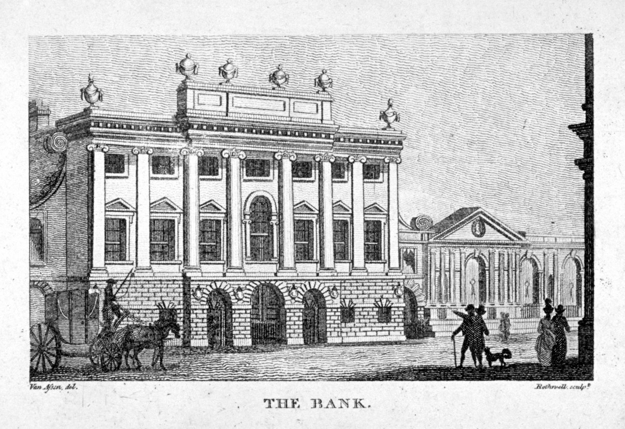 The Bank of England, City of London, c1800. af Thomas Rothwell