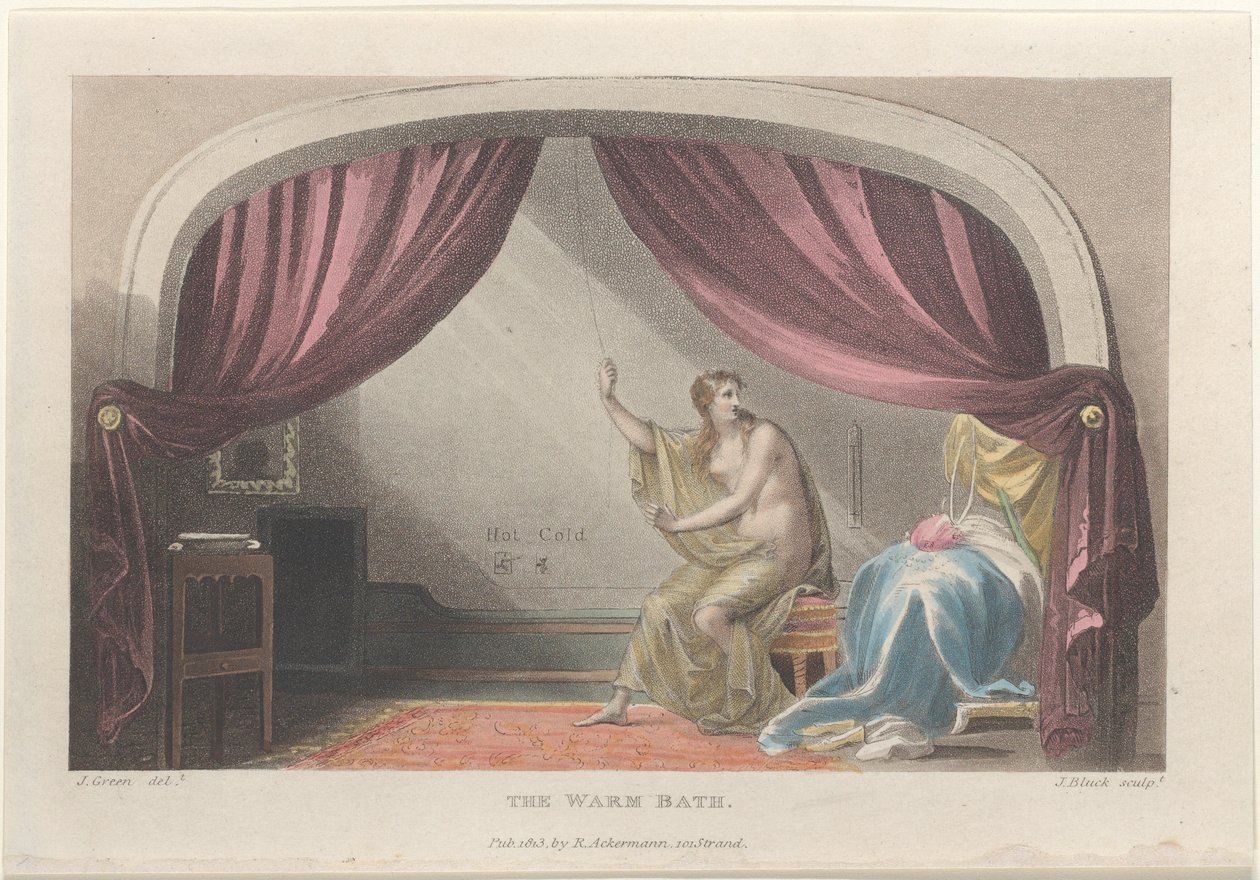 The Warm Bath, fra Poetical Sketches of Scarborough, 1813., 1813. Skabere: Thomas Rowlandson, Joseph Constantine Stadler, J. Bluck. af Thomas Rowlandson, Joseph Constantine Stadler, J. Bluck