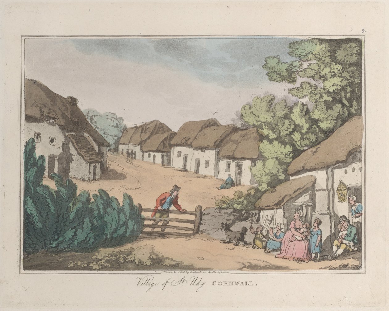 Landsbyen St. Udy, Cornwall, fra Sketches from Nature, 1822., 1822. Skabere: Thomas Rowlandson, Joseph Constantine Stadler. af ThomasThomas Rowlandson, Joseph Constantine Stadler Thomas Rowlandson, Joseph Constantine Stadler