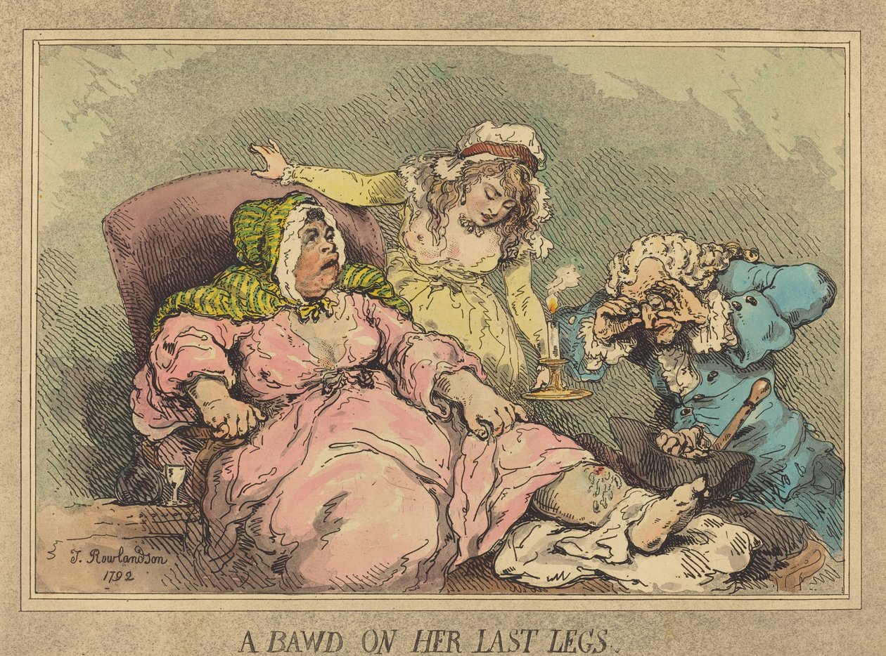 A Bawd on Her Last Legs, 1792 (håndfarvet radering og akvatint) af Thomas Rowlandson