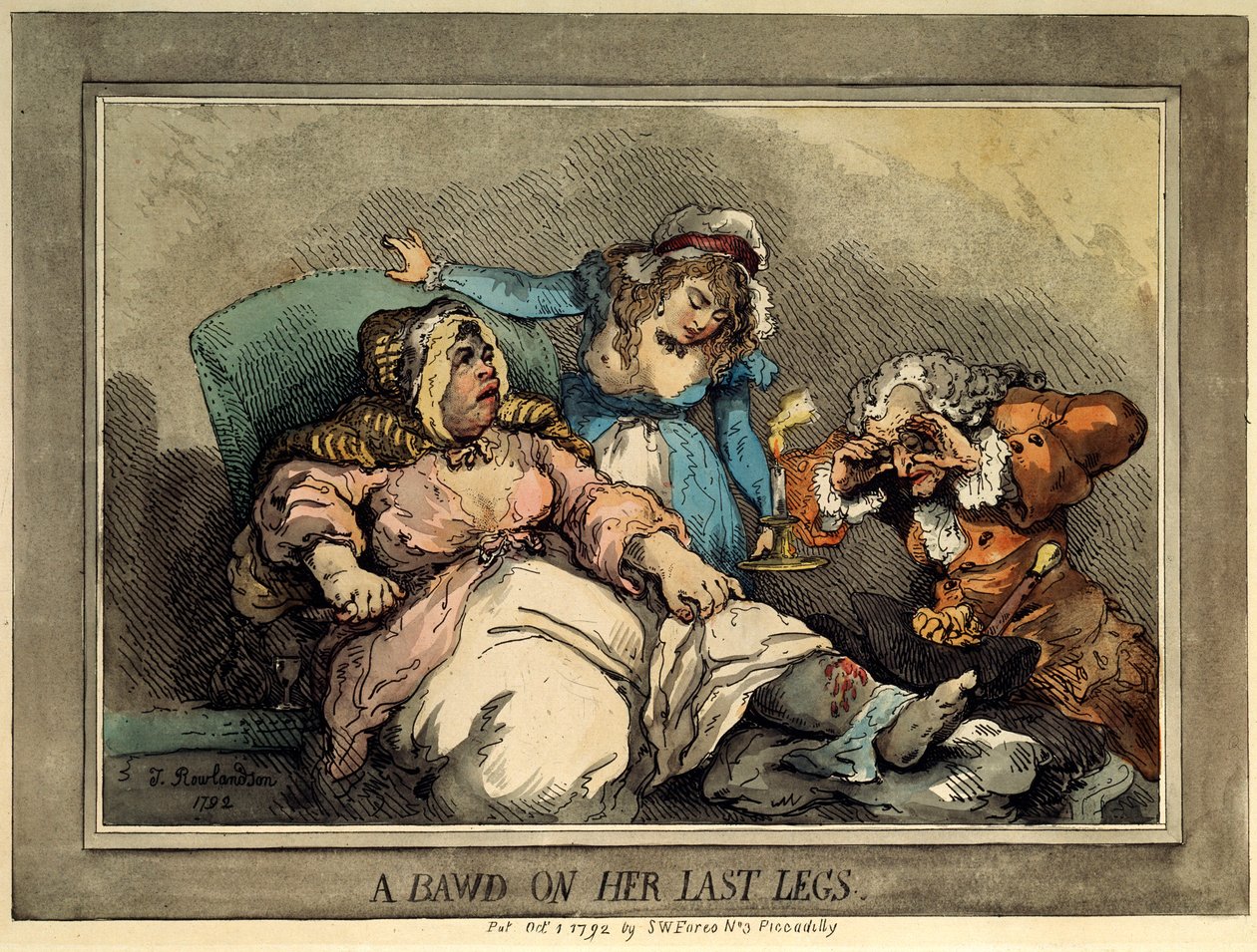 En skænderi på hendes sidste ben, 1792 af Thomas Rowlandson