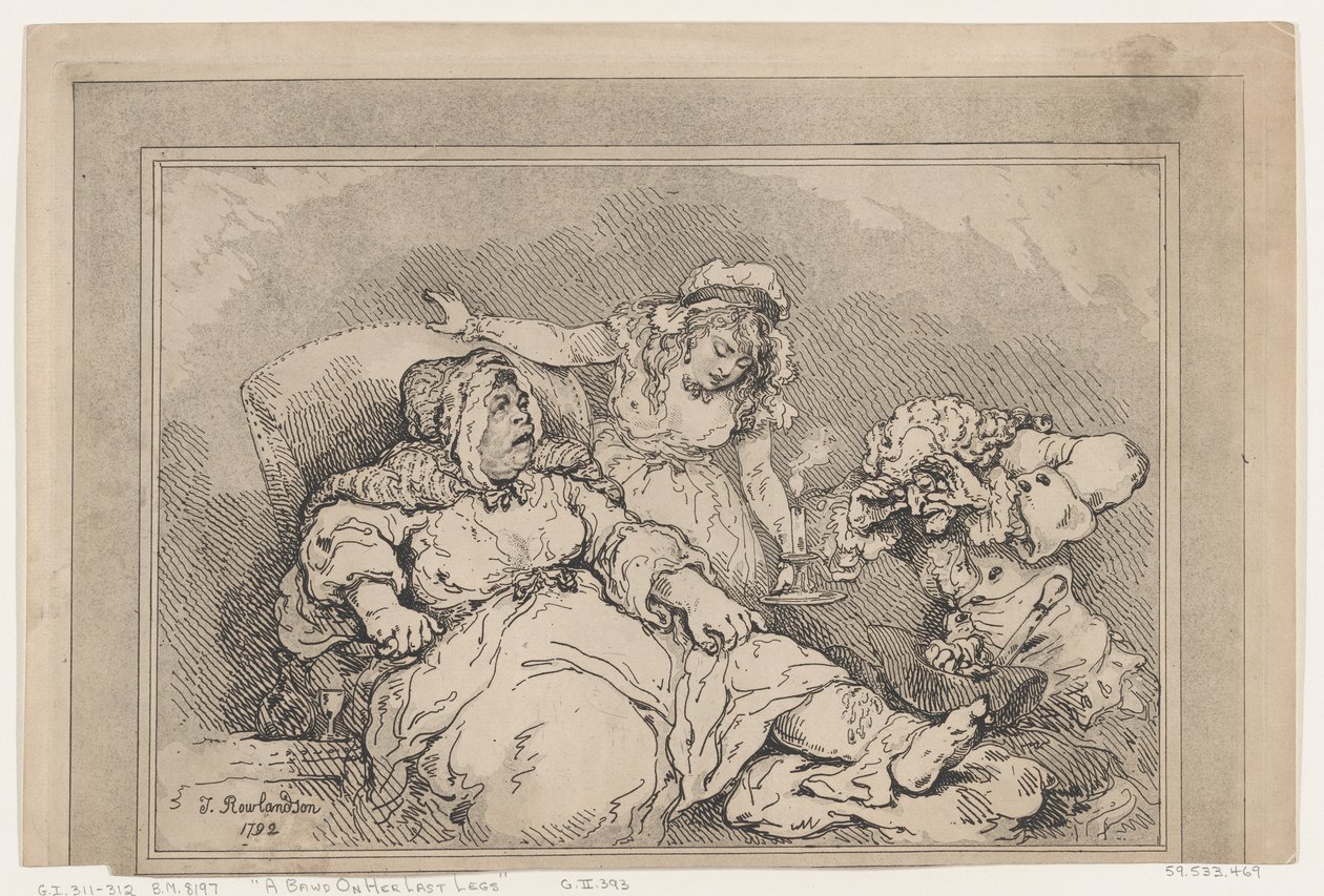 A Bawd on her Last Ben, 1792., 1792. af Thomas Rowlandson