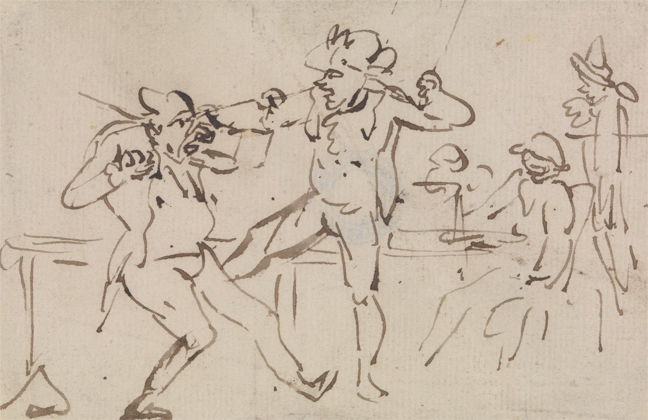 En »Black Leg« blev opdaget i færd med at smugle kort (en undersøgelse) af Thomas Rowlandson