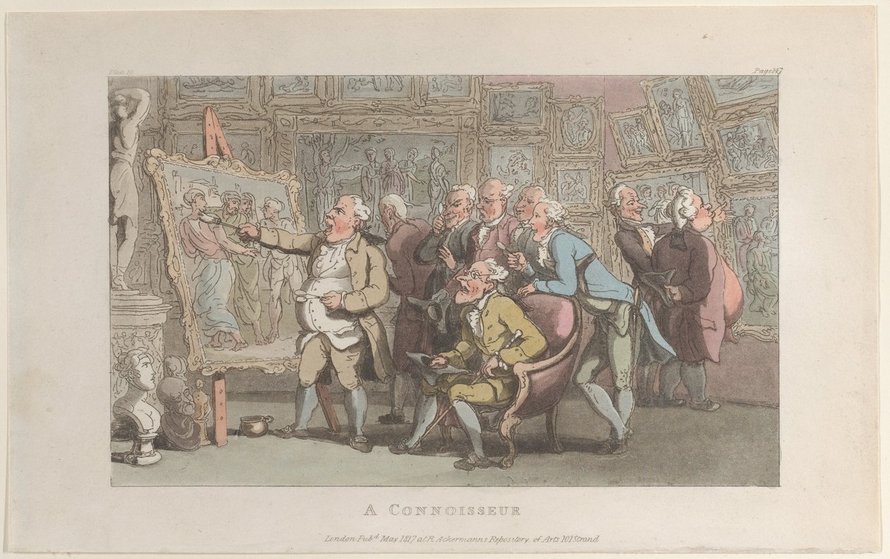A Connoisseur, fra The Vicar of Wakefield, maj 1817., maj 1817. af Thomas Rowlandson