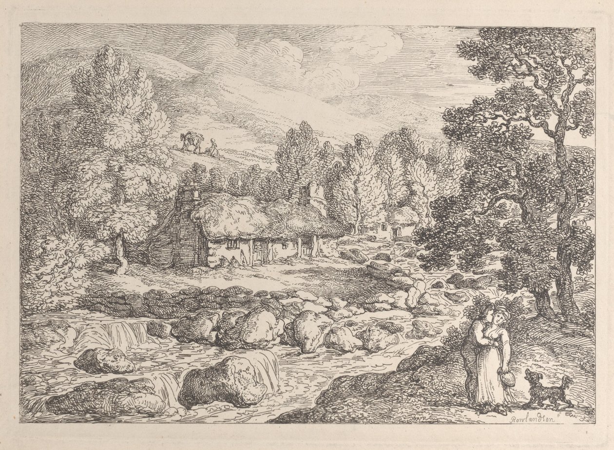 Et vandfald i Cornwall, fra »Views in Cornwall« af Thomas Rowlandson