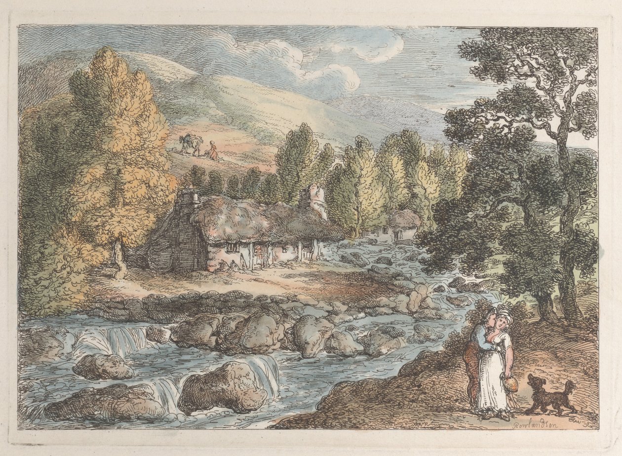 Et kornisk vandfald, fra udsigter i Cornwall, 1812., 1812. af Thomas Rowlandson