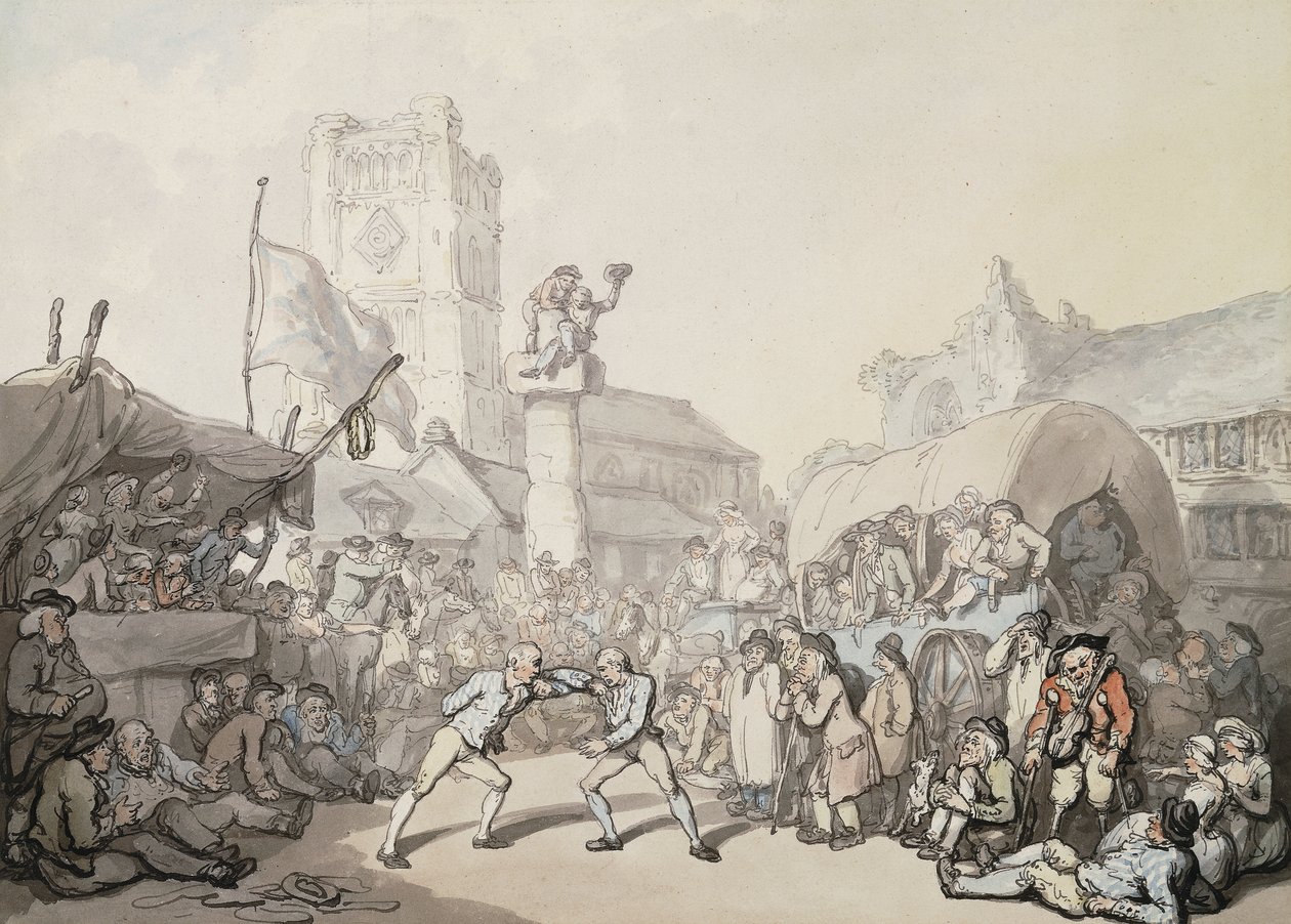 En kornisk brydekamp, af Thomas Rowlandson