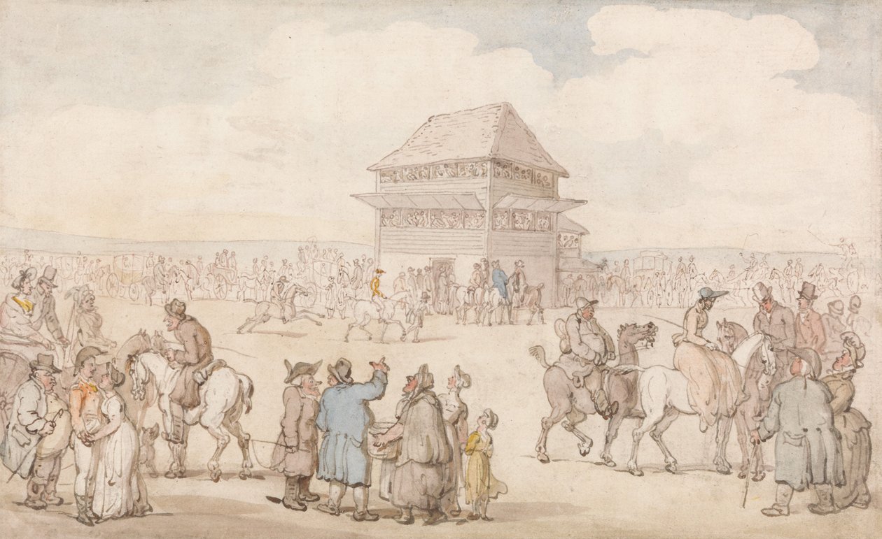Et velbesøgt væddeløbsstævne af Thomas Rowlandson