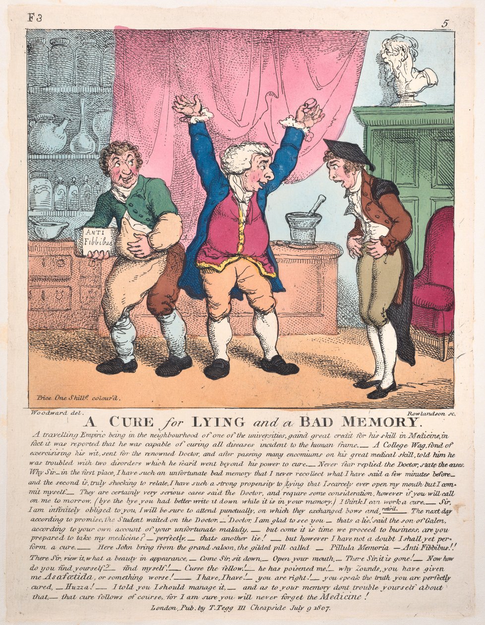 En kur mod løgn og en dårlig hukommelse, 9. juli 1807., 9. juli 1807. af Thomas Rowlandson