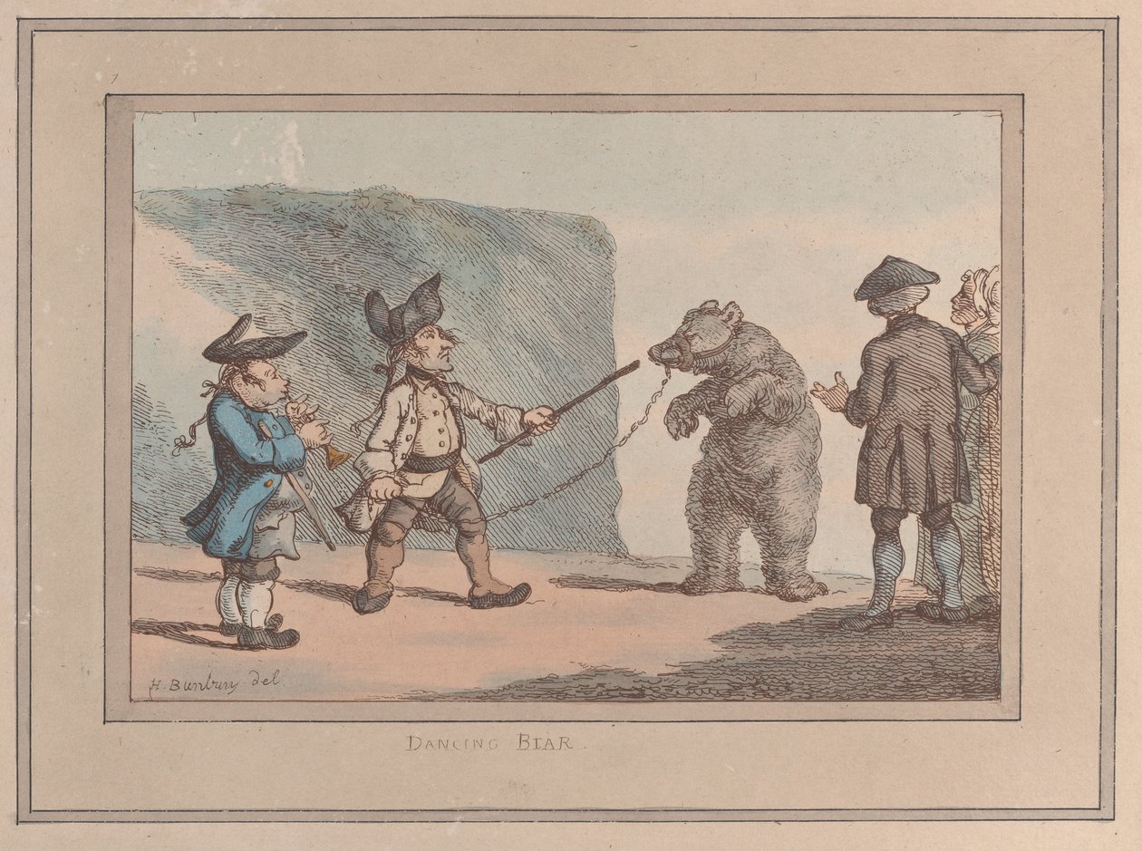 En dansende bjørn, 1800-1827., 1800-1827. af Thomas Rowlandson
