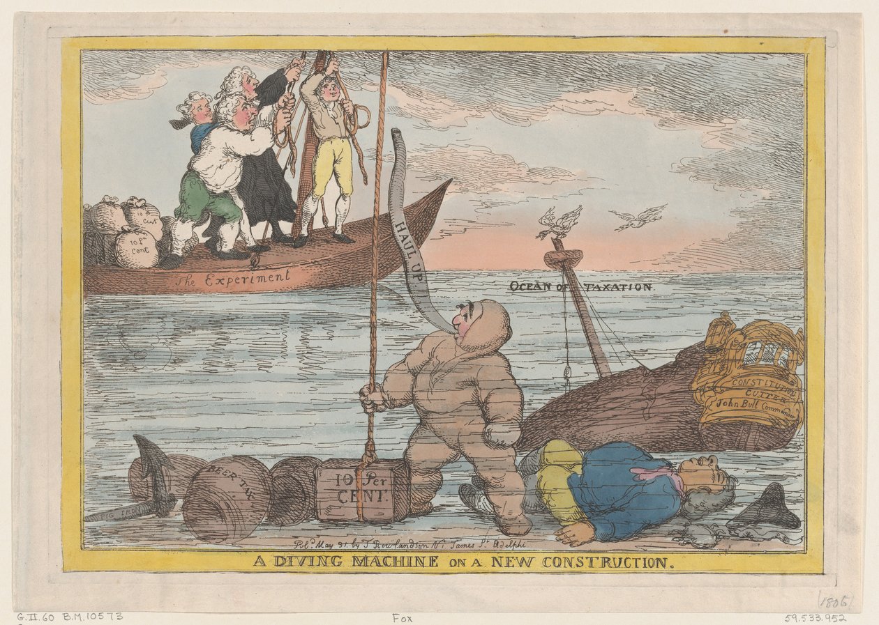 En dykkermaskine på en ny konstruktion, 31. maj 1806., 31. maj 1806. af Thomas Rowlandson