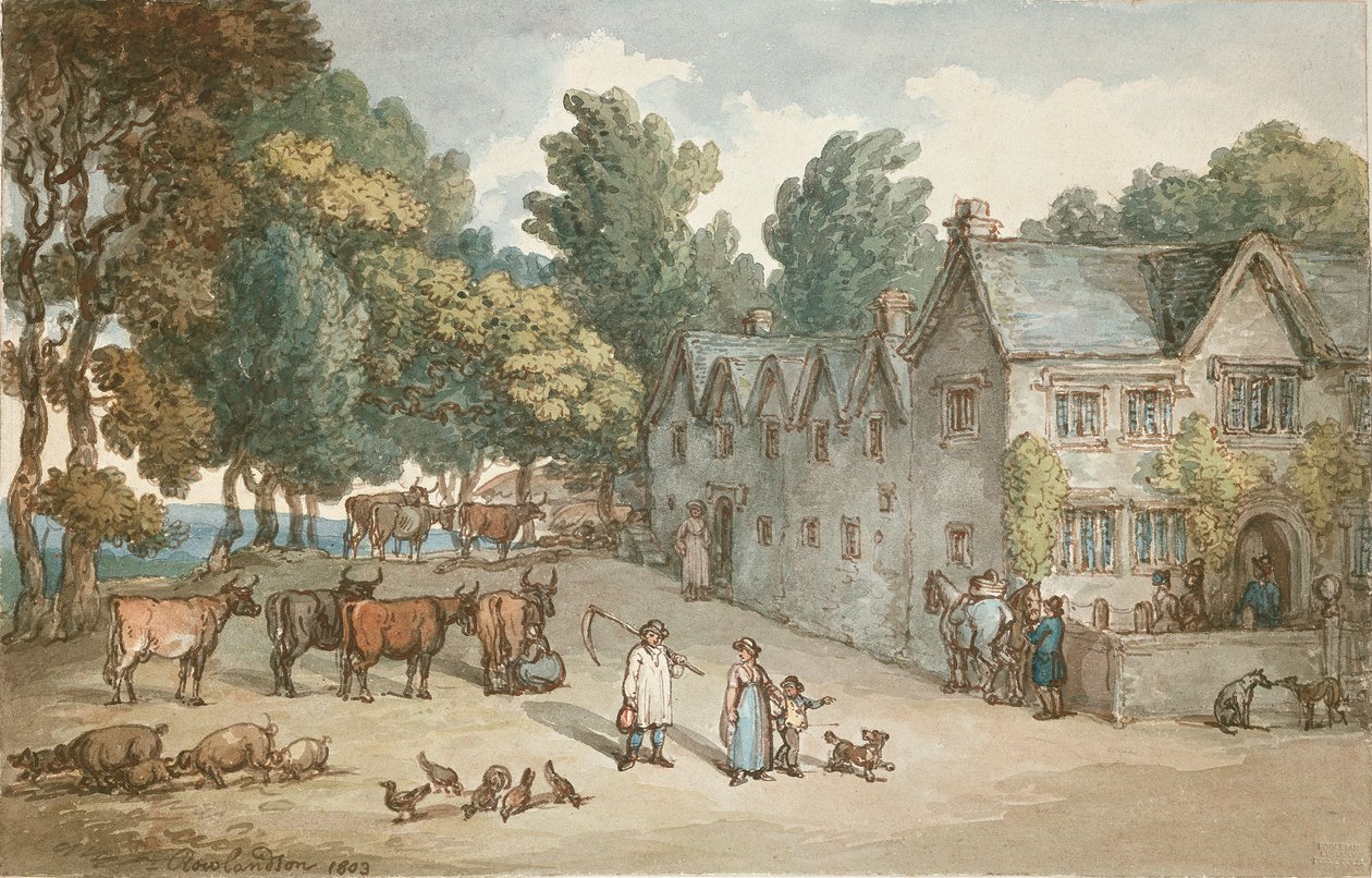Et bondehus i Hengar, Cornwall, 1803 af Thomas Rowlandson