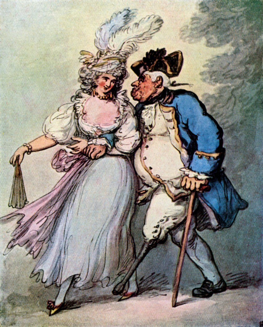 En fransk fregat slæber en engelsk krigsmand ind i havn, slutningen af det 18.-begyndelsen af det 19. århundrede, 1929. af Thomas Rowlandson