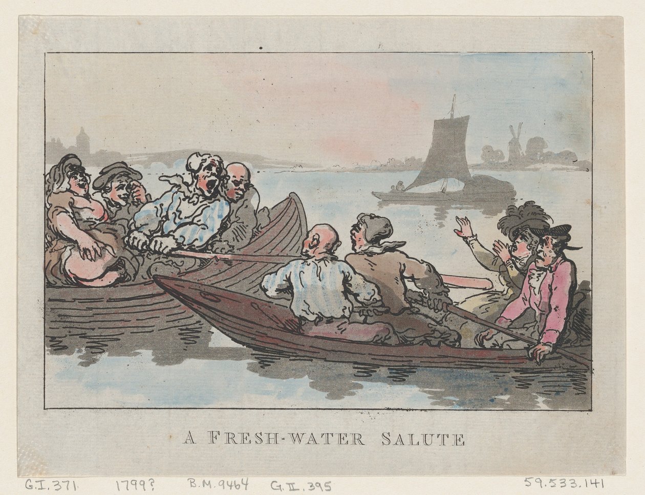 En Fresh-Water Salute, 1799., 1799. af Thomas Rowlandson