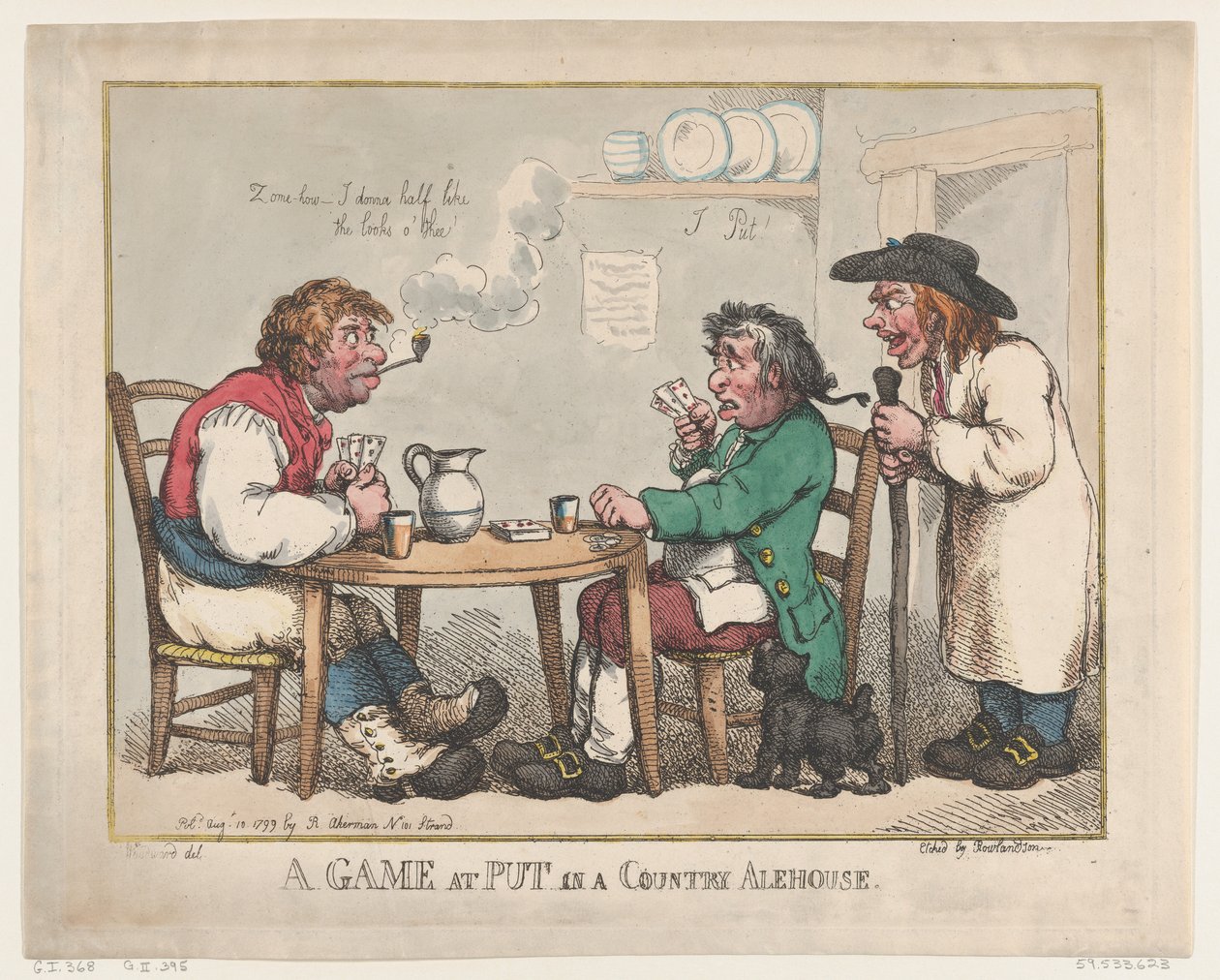 A Game at Put in a Country Alehouse, 10. august 1799., 10. august 1799. af Thomas Rowlandson