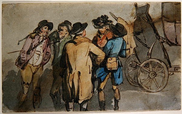 En gruppe af figurer (akvarel på papir) af Thomas Rowlandson