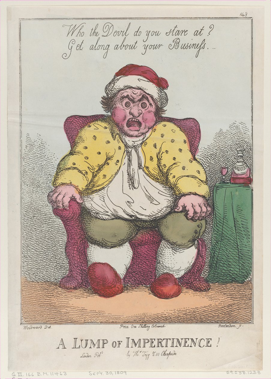 En klump af uforskammethed!, [30. september 1809] genoptryk., [30. september 1809] genoptryk. af Thomas Rowlandson