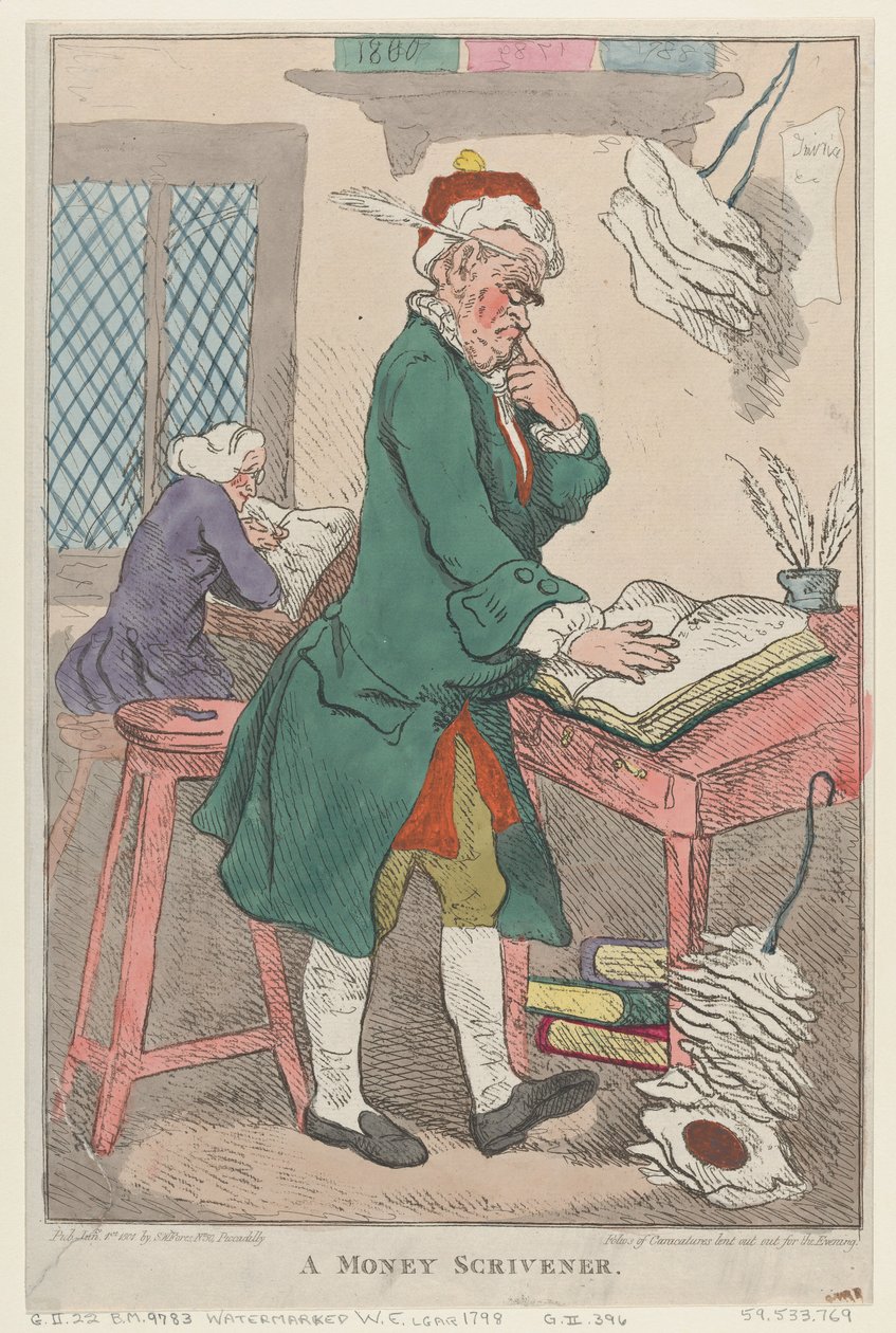 A Money Scrivener, 1. januar 1801., 1. januar 1801. af Thomas Rowlandson
