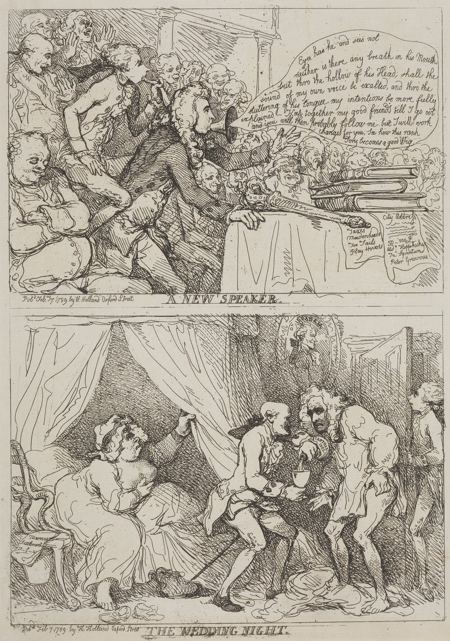 En ny oplægsholder – Bryllupsnatten af Thomas Rowlandson