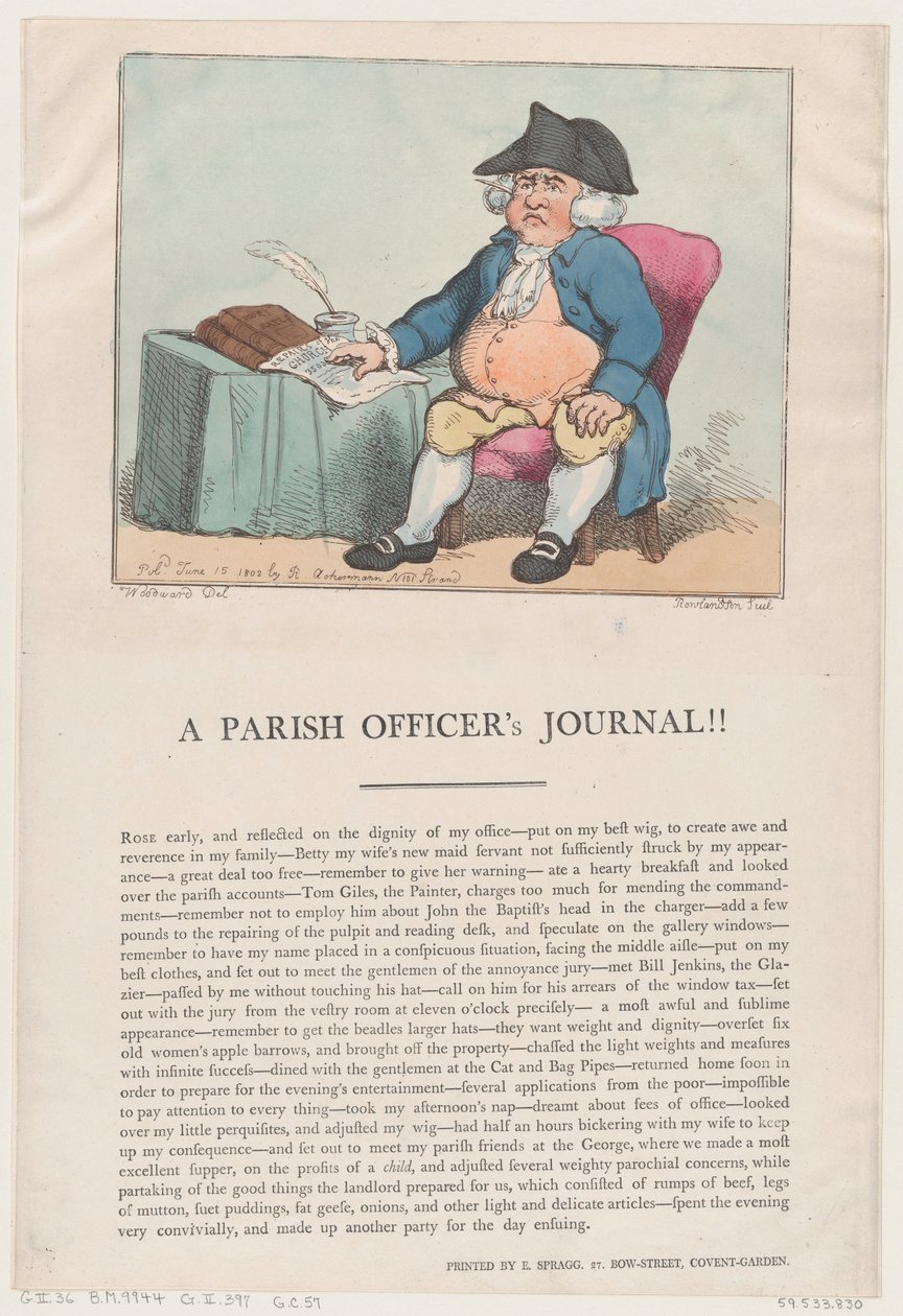 En Sognefogeds Tidende!!, 15. Juni 1802., 15. Juni 1802. af Thomas Rowlandson