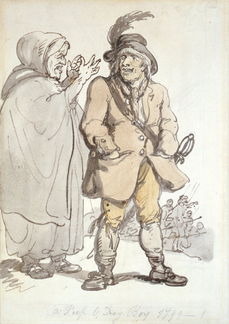 A Peep O Day Boy, 1799 (blæk og wc på papir) af Thomas Rowlandson